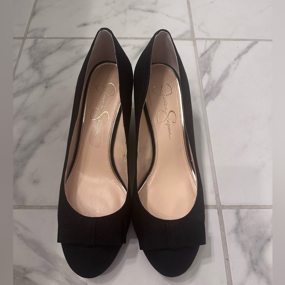 Jessica Simpson size 8.5 Black Suede Wedges